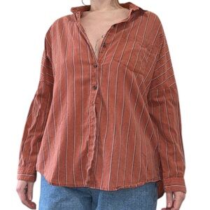 Orange Striped Flannel